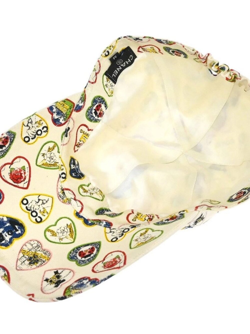 Chanel Off-white Cotton #M Cap Hat Small Good - Picture 4 of 15